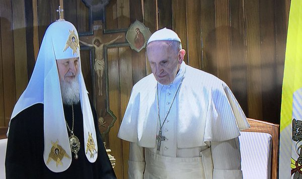 Setkání papeže Františka a moskevského patriarchy Kirilla v Havaně 12. února 2016